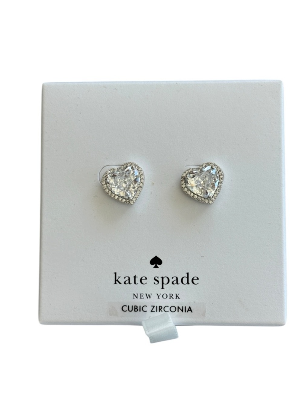 Kate Spade pave halo heart earrings new in box - Picture 3 of 7